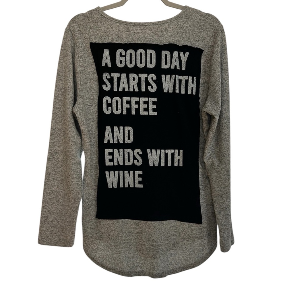 COFFEE & WINE graphic custom original ONE OF A KIND upcycled top by Rachelle